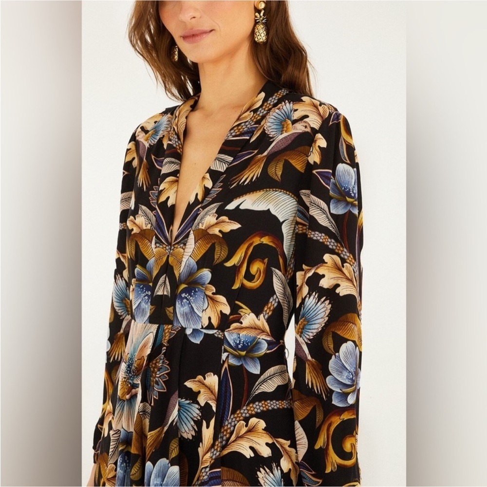 Farm Rio: Black Snake Garden Lenzing Viscose Maxi Dress long sleeve - Picture 7 of 13